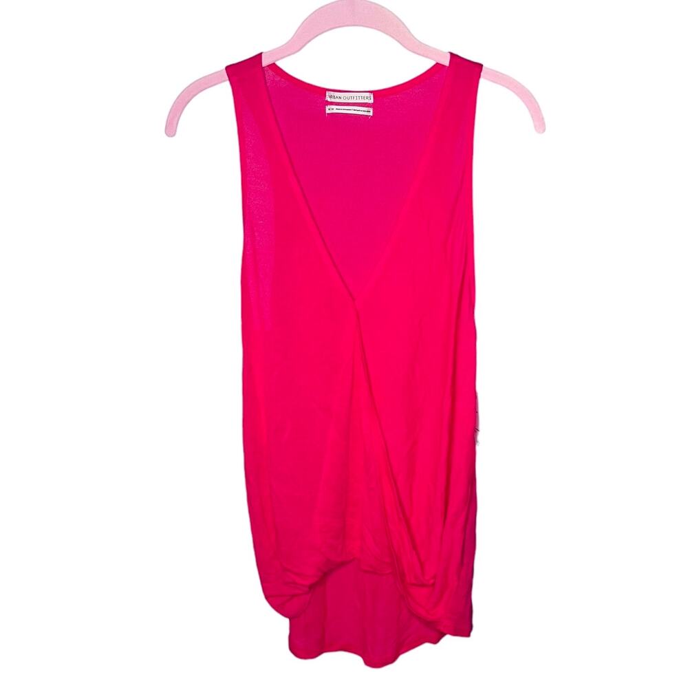 Urban Outfitters Kelly Plunging Surplice Tank Top Raspberry Size Medium